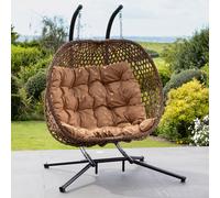 Beauchamp Swinging Double Garden Seat Artemis Home Brown One Size