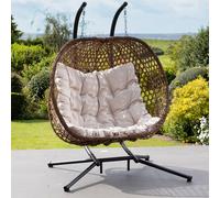 Beauchamp Swinging Double Garden Seat Artemis Home Cream One Size