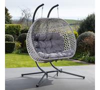 Beauchamp Swinging Double Garden Seat Artemis Home Dark Grey One Size