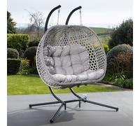 Beauchamp Swinging Double Garden Seat Artemis Home Light Grey One Size
