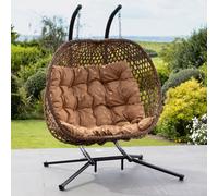 Artemis Home Beauchamp Swinging Double Garden Seat - Brown, Brown