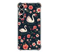 Beaucov Case for Galaxy A17 5G,Swan Red Flowers Drop Protection Shockproof Case TPU Full Body Protective Scratch-Resistant Cover for Samsung Galaxy A17 5G