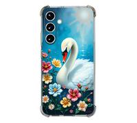 Beaucov Case for Galaxy S25 FE,Flowers Swan On The Water Drop Protection Shockproof Case TPU Full Body Protective Scratch-Resistant Cover for Samaung Galaxy S25 FE