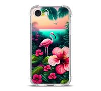 Beaucov Case for iPhone 17e/iPhone 16e,Pink Flamingo Flowers Bird Drop Protection Shockproof Case TPU Full Body Protective Scratch-Resistant Cover for iPhone 17e/iPhone 16e