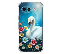 Beaucov Case for Pixel 10a,Flowers Swan On The Water Drop Protection Shockproof Case TPU Full Body Protective Scratch-Resistant Cover for Google Pixel 10a
