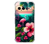 Beaucov Case for Pixel 11,Pink Flamingo Flowers Bird Drop Protection Shockproof Case TPU Full Body Protective Scratch-Resistant Cover for Google Pixel 11
