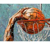Beaudio DIY 5D Diamond Art Painting Kits Basketball Lover Full Drills for Adults, Cross Stitch Crystal Rhinestone Embroidery Pictures Arts Craft for Home Wall Decor Gift(Slam Dunk 15.7 by 11.8 in)