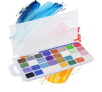 BeauFairy 32 Colors Solid Nail Pigment Powder Palette, Blooming Chrome Marble Watercolor Paint, Pearlescent Holographic Glitter Nail Art Painting, Metallic Powder for Nails Paint DIY Manicure 007