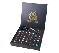 BeauFairy 43PCS Healing Crystals Set in Box, Natural Reiki Healing Crystal Points Gemstone, Chakra Raw Stones Crystal Gravel, Gifts for Anxiety Relief, Meditation, Yoga, Spiritual Awakening, 009
