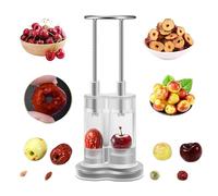 BeauFairy Cherry Pitter, Double Hole Stainless Steel Pitting Device, Portable Multifunctional Cherry Pitter, Dates pitting Device, Fruit Pit Remover Press Type Kitchen Tool for Hawthorn Cherry Jujubes