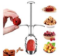 BeauFairy Cherry Pitter, Stainless Steel Pitting Device, Portable Multifunctional Cherry Pitter, Dates pitting Device, Fruit Pit Remover Press Type Kitchen Tool, for Hawthorn Cherry Jujubes, 009
