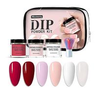 BeauFairy Dip Powder Nail Kit, 6 Colors Dip Powder System French Nail Art Manicure Starter Kit, for French Nail Art Manicure DIY Salon Gift Set, No Nail Lamp Needed 011