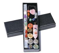 BeauFairy Healing Crystals Set in Box, Natural Reiki Healing Crystal Points Gemstone, Chakra Raw Stones Crystal Gravel Pendant Bracelet, for Anxiety Relief, Meditation, Yoga, Spiritual Awakening, 006