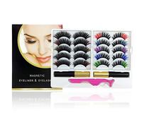 BeauFairy Magnetic Eyelashes, Magnetic Eyeliner and Lashes Kit, 10 Pairs Multicolor Natural Reusable Magnetic Fake Eye Lash with 2 Tubes of Waterproof Long Lasting Magnetic Eyeliners, No Glue Needed