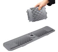 BeauFairy Silicone Sink Splash Guard, 61*14.5CM, Kitchen Sink Mat, Faucet Mat Splash Catcher, Drying Mat, Handle Drip Catcher Tray, Sink Protectors Faucet Splash Guard for Kitchen Bathroom Counters