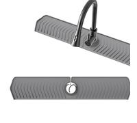 BeauFairy Silicone Sink Splash Guard, 76*14.5CM, Kitchen Sink Mat, Faucet Mat Splash Catcher, Drying Mat, Handle Drip Catcher Tray, Sink Protectors Faucet Splash Guard for Kitchen Bathroom Counters