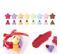 BeauFairy Star Capsule Lipstick Set, 8 Colors, Mini Waterproof Velvet Matte Lipstick, Long Lasting Cute Star Capsule Shaped Nonstick Cup Lip Gloss, Portable Makup Christmas New Year Gift for Girls-134