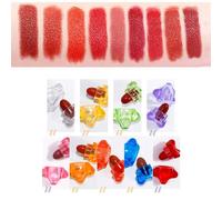 BeauFairy Star Capsule Lipstick Set, 9 Colors, Mini Waterproof Velvet Matte Lipstick, Long Lasting Cute Star Capsule Shaped Nonstick Cup Lip Gloss, Portable Makup Christmas New Year Gift for Girls-135