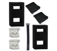 beaufan 2 Set Replacement Filter Media Compatible with Fluval SPEC, EVO, Betta & Flex Desktop Aquarium Series, Includes 2 Carbon Filter Refills, 2 Foam Filter A1376, 2 Ceramic Rings & 1 Filter Cord