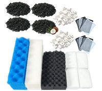 beaufan 38 Pack Aquarium Filter Media Kit Compatible with Fluval 406/407 Canister Filters, Includes Replacement Bio-Foams, Activated Carbon & Ceramic Rings (2 Sets Maintenance Bundle)
