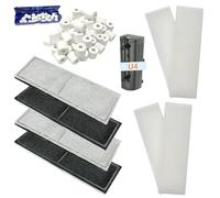 beaufan 9 PCS Aquarium Maintenance Media Replacement for Fluval U4 Underwater Filter A480, Freshwater and Saltwater Aquarium Filter, Includes 4 Foam Pads, 4 Poly Carbon Cartridges and 1 Ceramic Ring