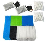 beaufan Aquarium Filter Media Set Compatible with Juwel Bioflow 3.0 M (2 Blue Fine Sponge, 2 Blue Coarse Sponge, 2 Green Sponge, 2 Activated Carbon Sponge, 6 Filter Wadding, 2 Carbon Filters, 2