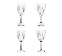 Premier Housewares Wine Glasses Crystal Clear Wine Glasses Set of Four, Fluted Detail Martini Glasses, Elegant Design, Perfect Cocktail Glasses For Entertaining, 290ml