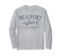 Beaufort South Carolina Shark Fishing Arched Slate Letters Long Sleeve T-Shirt