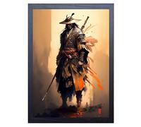 Beauitiful vivid fine art print of a Japanese Samurai Warrior painting (picture 3) Print size 29.7cm x 21cm