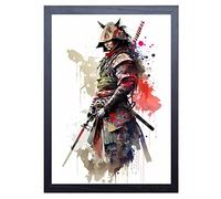 Beauitiful vivid fine art print of a Japanese Samurai Warrior painting (picture 5) Print size 29.7cm x 21cm