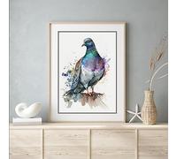 Beauitiful vivid fine art print of a Racing Pigeon painting (picture 4) (A4 PRINT ONLY) (29.7 X 21CM)