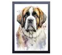 Beauitiful vivid fine art print of a Saint Bernard painting (picture 1) (A4 PRINT ONLY) (29.7 X 21CM)