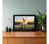 Beauitiful vivid fine art print of a Yellow Labrador painting (picture 2) Print (A5 Framed)