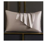 BEAUIY Mulberry Silk Pillowcase Solid Color Natural Silk Pillow Cover High End Quality Pillowcase White Pillow Case Sleeping Pillowcase(Khaki,40X60 cm)