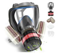 BEAUKAU Gas Masks Survival Nuclear and Chemical with 40mm Activated Carbon Filter and 6001 Filter, Full Face Gas Mask for Dust, Vapors, Paint, Spray, Welding, Organic Vapor
