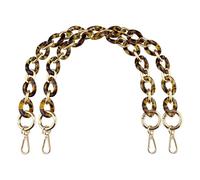 BEAULEGAN Acrylic Aluminum Chain Handbag Handles, Replacement Straps for Purse Bag, Set of 2 Pcs, 40cm Long (Amber/Gold)