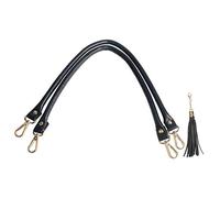 Beaulegan Handbag Leather Handles Replacement 2 Pcs, 60cm Long（Black/Gold）