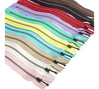 Beaulegan Metal Zippers 10 Pcs - #3 Antique Brass Close-end 7.9 Inch (20 cm), Assorted Color