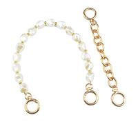 BEAULEGAN Short Pearl Purse Strap - Purse Chain, Handbag Replacement for Shoulder Bags - 40 CM & 20 CM Long Set of 2(Gold)