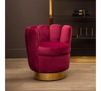 Beauly Accent Chair - Wine Velvet Fabric