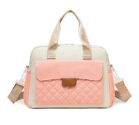 Beaulyn Preppy Lunch Bag for Girls School, Cute Lunch Bags for Women, Insulated Lunch Box with Multiple Compartments & Shoulder Strap, Stylish Quilted Lunch Tote Bag for Adult Ladies Work - Pink