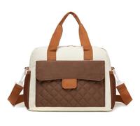 Beaulyn Preppy Lunch Bag for Girls School, Cute Lunch Bags for Women, Insulated Lunch Box with Multiple Compartments & Shoulder Strap, Stylish Quilted Lunch Tote Bag for Adult Ladies Work - Brown