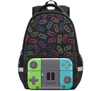 Beaulyn School Backpack For Boys,Kids Gamer School Bag For Elementary Middle Primary Student,17″Video Game Rucksack For Laptop