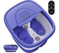 BEAUMOI Foot Spa Collapsible, Foot Bath Massager with Heat, Remote, Timer, and 24 Motorized Shiatsu Massage Balls, Foot Soaking Tub Supports Hot/Cold Water Soaking
