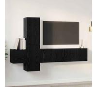 beaumont 120cm wooden 5 piece entertainment unit in black oak