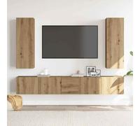beaumont 160cm wooden 5 piece entertainment unit in artisan oak