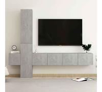 beaumont 160cm wooden 5 piece entertainment unit in concrete grey