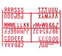 Beaumont 19mm Letter Set (540 characters) Red - Plastic Letters for DIY Messages, Menu Bords, Kitchen Notes, Ideal for Cafes, Pubs, Restaurants