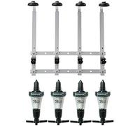 Beaumont 4 Bottle Wall Fixing Bottle Bracket & 4 x 25ml Solo Optic Spirit Measure Set