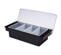 Beaumont Condiment Holder 4‑Part Plastic Black
